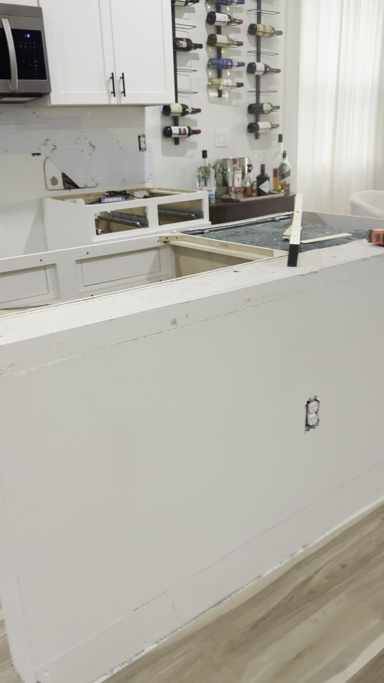 A Stone Experience kitchen mid-renovation, before the countertop install